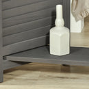 Dvita Grey 67" 4-Panel Room Divider with 3 Shelves