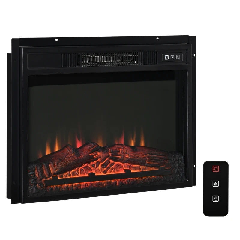 Electric Fireplace Insert and Remote for 23"W x 17.2"H Space with Realistic Log and Flames