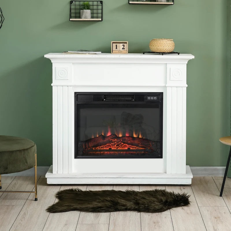 Electric Fireplace Insert and Remote for 23"W x 17.2"H Space with Realistic Log and Flames