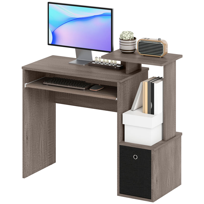 Emberlyn Court 39" Computer Desk with Sliding Keyboard Tray, Storage Drawer and Shelf - Grey