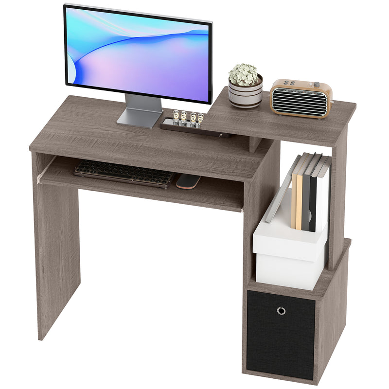Emberlyn Court 39" Computer Desk with Sliding Keyboard Tray, Storage Drawer and Shelf - Grey