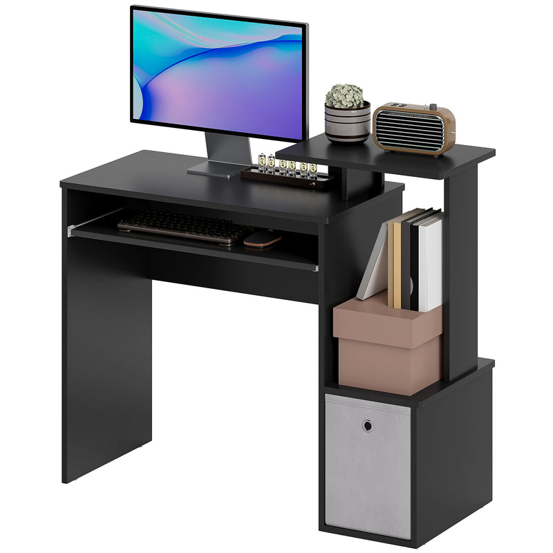 Emberlyn Court 39" Computer Desk with Sliding Keyboard Tray, Storage Drawer and Shelf - Black