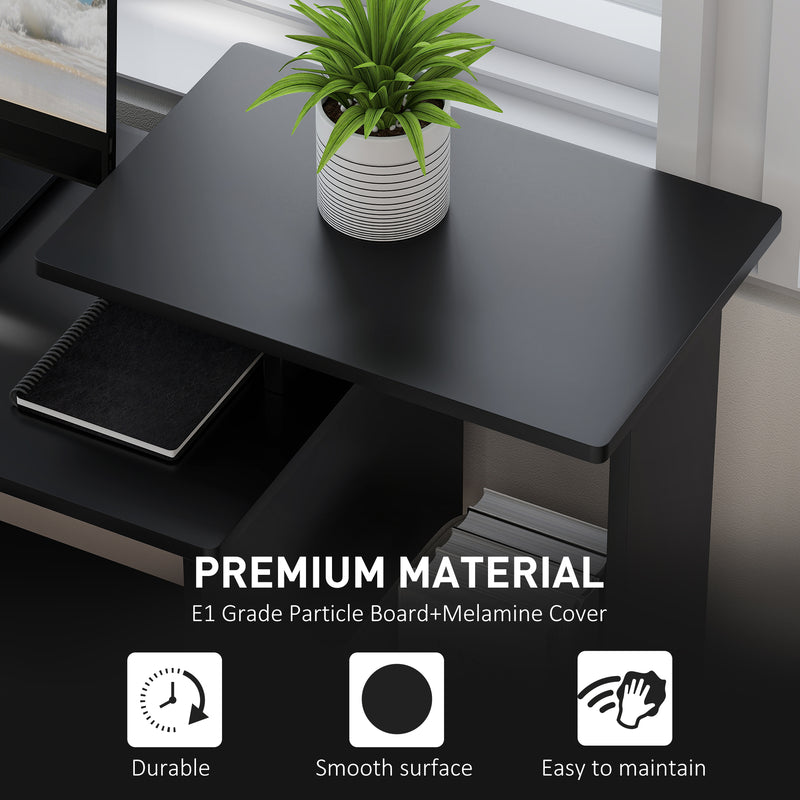 Emberlyn Court 39" Computer Desk with Sliding Keyboard Tray, Storage Drawer and Shelf - Black