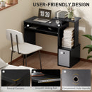 Emberlyn Court 39" Computer Desk with Sliding Keyboard Tray, Storage Drawer and Shelf - Black