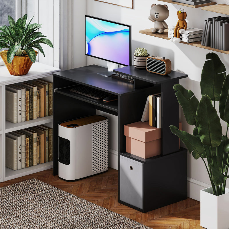 Emberlyn Court 39" Computer Desk with Sliding Keyboard Tray, Storage Drawer and Shelf - Black