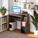 Emberlyn Court 39" Computer Desk with Sliding Keyboard Tray, Storage Drawer and Shelf - Grey