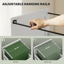 Emerson Modern White Farmhouse Student Desk with 3 Drawers, File Drawer for Small Spaces and Woodgrain Desktop