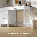 Emerson Modern White Farmhouse Student Desk with 3 Drawers, File Drawer for Small Spaces and Woodgrain Desktop