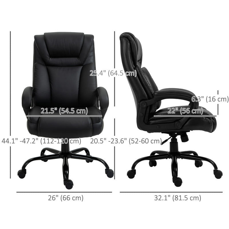 Enzo Big and Tall High Back Black Executive Chair up to 400lbs