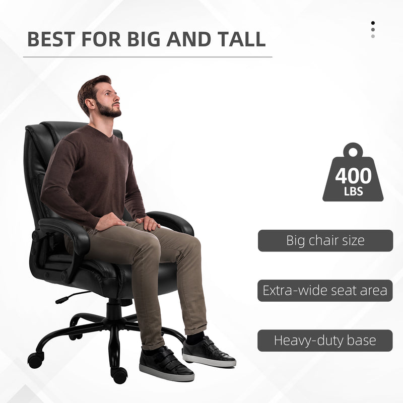 Enzo Big and Tall High Back Black Executive Chair up to 400lbs