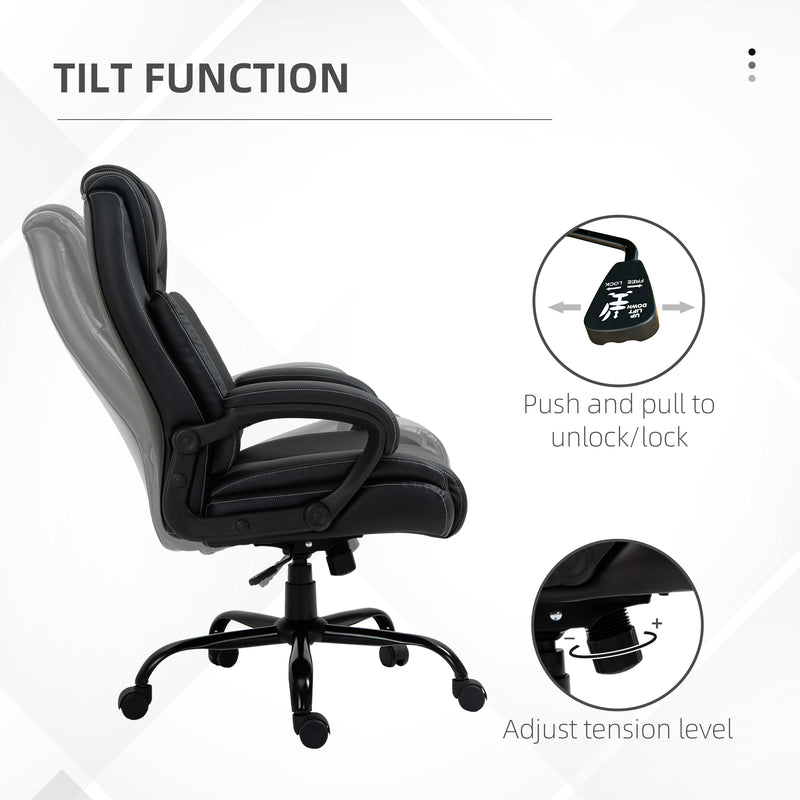 Enzo Big and Tall High Back Black Executive Chair up to 400lbs