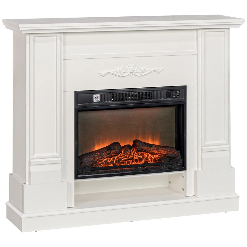 Farrington Creek 46" Electric Fireplace with White Mantel, Shelf and 1400w Heater