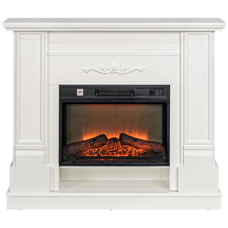 Farrington Creek 46" Electric Fireplace with White Mantel, Shelf and 1400w Heater