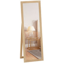 Mirrors, 58" x 20" Oak Wood Grain Floor Standing Mirror, Full Body Mirror for Bedroom - Seasonal Overstock