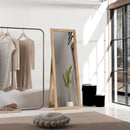 Mirrors, 58" x 20" Oak Wood Grain Floor Standing Mirror, Full Body Mirror for Bedroom - Seasonal Overstock