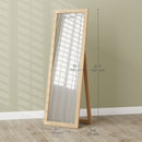 Mirrors, 58" x 20" Oak Wood Grain Floor Standing Mirror, Full Body Mirror for Bedroom - Seasonal Overstock