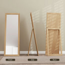 Mirrors, 58" x 20" Oak Wood Grain Floor Standing Mirror, Full Body Mirror for Bedroom - Seasonal Overstock
