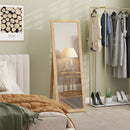 Mirrors, 58" x 20" Oak Wood Grain Floor Standing Mirror, Full Body Mirror for Bedroom - Seasonal Overstock