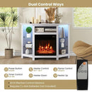 Gerrard Fireplace White Corner TV Stand with LED Lights and Smart APP Control for up to 50" TVs