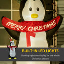 Giant Inflatable Christmas display penguin with 'Merry Christmas' scarf and built-in LED lights.