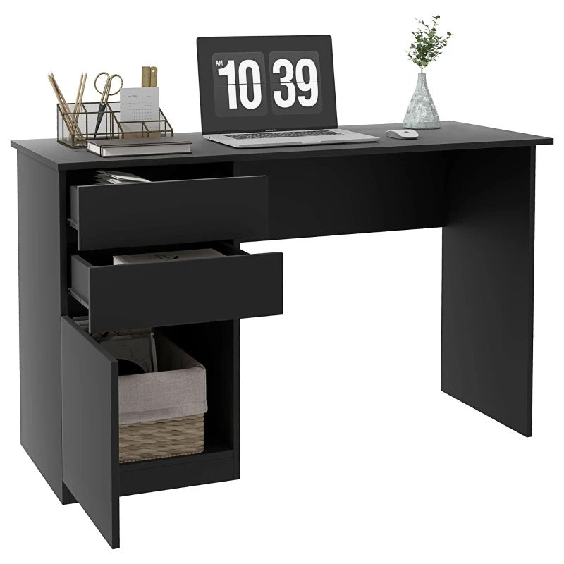 Gregson Black Computer Desk with Drawers