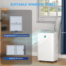 Air Conditioner, HOMCOM 14,000BTU Portable Air Conditioner and Dehumidifier with 24-Hour Timer, Window Kit 700 Sq.ft. - White - Seasonal Overstock