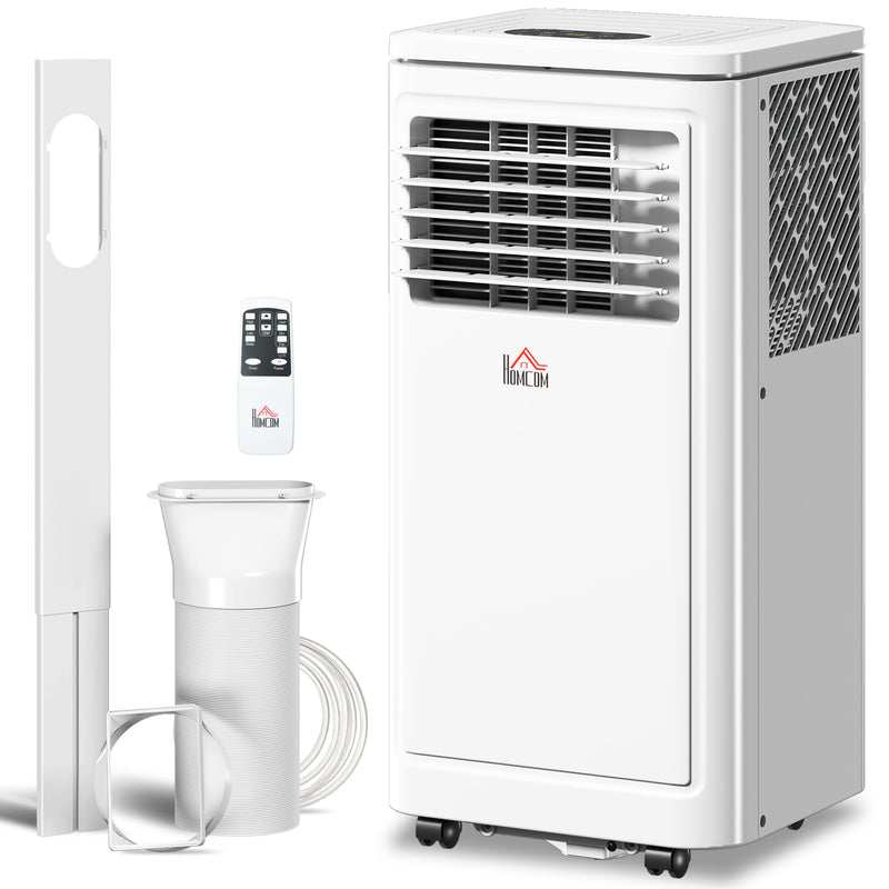 Air Conditioner, HOMCOM 8,000BTU Portable Air Conditioner and Dehumidifier with 24-Hour Timer and Window Mount Kit - Cream White - Seasonal Overstock