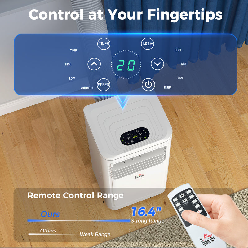 Air Conditioner, HOMCOM 8,000BTU Portable Air Conditioner and Dehumidifier with 24-Hour Timer and Window Mount Kit - Cream White - Seasonal Overstock