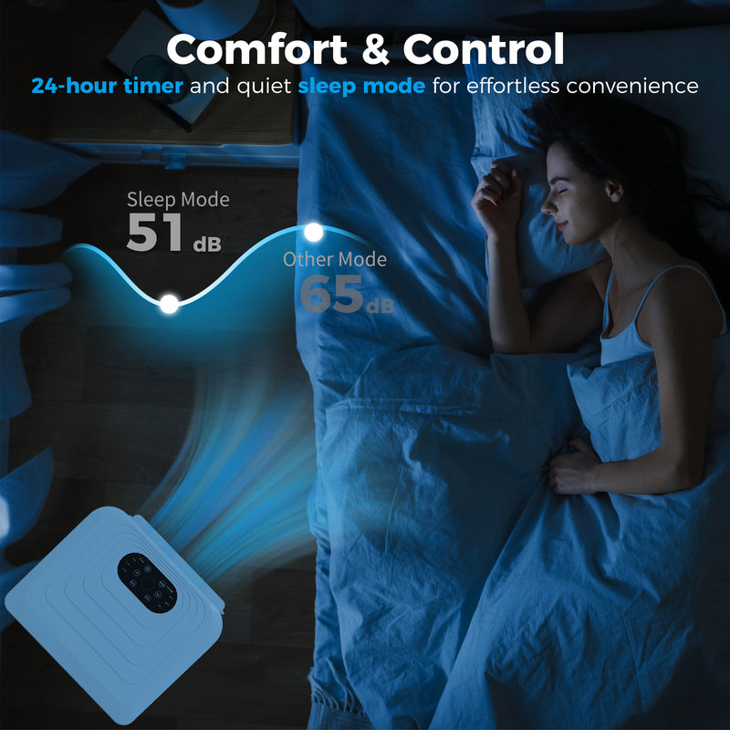 Air Conditioner, HOMCOM 8,000BTU Portable Air Conditioner and Dehumidifier with 24-Hour Timer and Window Mount Kit - Cream White - Seasonal Overstock