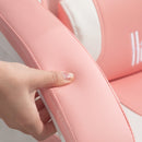 HOMCOM Cute Racing Gamer Chair, Faux Leather Gaming Chair with Footrest, Headrest and Lumbar Support, Pink White
