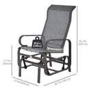 Harmonys Gate Outdoor Glider Chair with Gliding Action, Grey