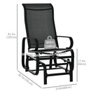 Harmonys Gate Outdoor Glider Chair with Gliding Action, Black