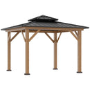 Harrison Hills 11' x 11' Wood Framed Hard Top Gazebo with Galvanized Steel Vented Roof