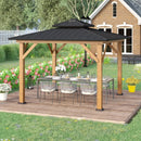 Harrison Hills 11' x 11' Wood Framed Hard Top Gazebo with Galvanized Steel Vented Roof