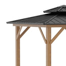 Harrison Hills 11' x 11' Wood Framed Hard Top Gazebo with Galvanized Steel Vented Roof