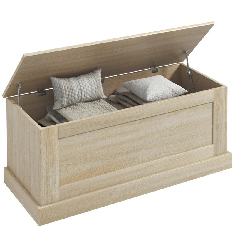 Harvest Hideaway 122L Storage Bench Chest Toy Storage Box - Natural Wood Grain