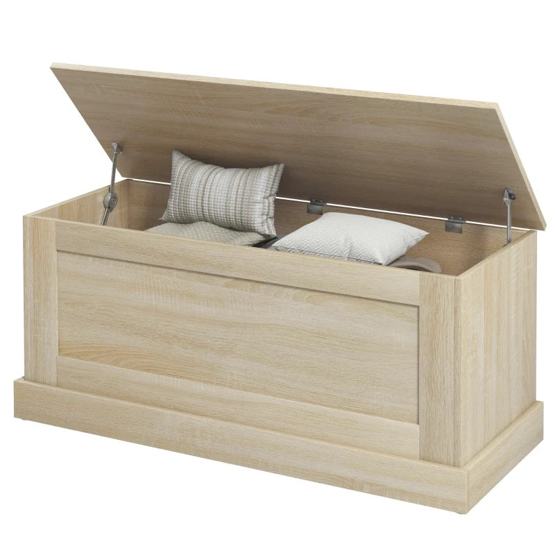 Harvest Hideaway 122L Storage Bench Chest Toy Storage Box - Natural Wood Grain