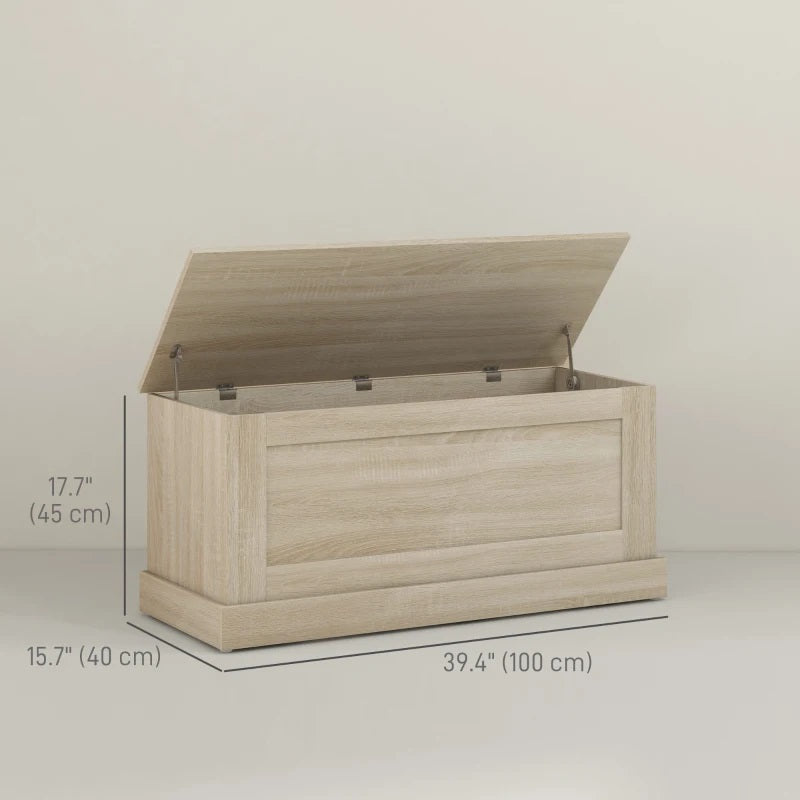 Harvest Hideaway 122L Storage Bench Chest Toy Storage Box - Natural Wood Grain