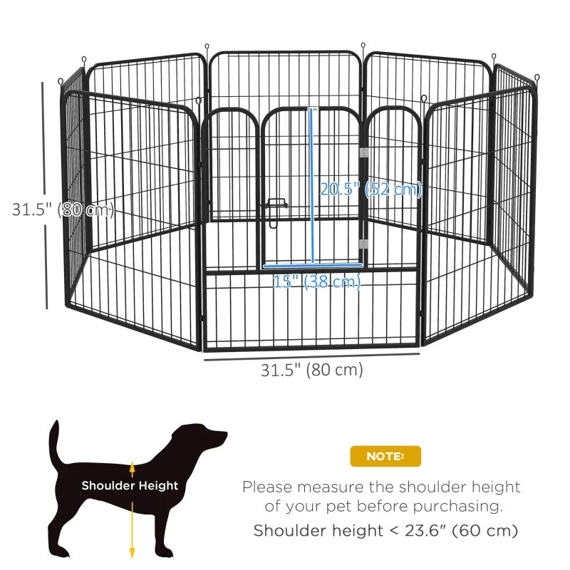 Heavy Duty 8-Panel Pet Playpen Portable Dog Pen for Indoor & Outdoor Use 31" High