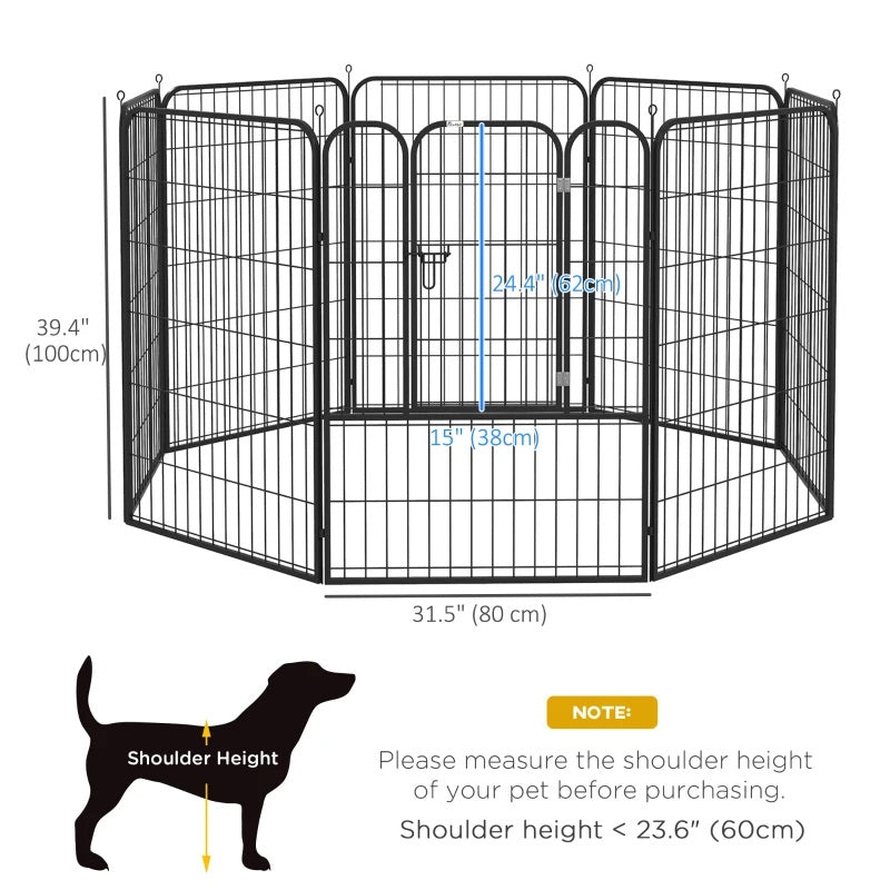 Heavy Duty 8-Panel Pet Playpen Portable Dog Pen for Indoor & Outdoor Use 39.25" High