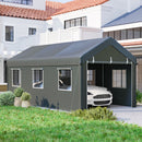 Heavy Duty Carport 10' x 20' Portable Garage, Dark Grey