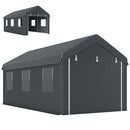 Heavy Duty Carport 10' x 20' Portable Garage, Dark Grey