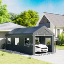 Heavy Duty Carport 10' x 20' Portable Garage, Dark Grey