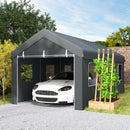 Heavy Duty Carport 10' x 20' Portable Garage, Dark Grey