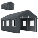 Heavy Duty Carport 10' x 20' Portable Garage, Dark Grey
