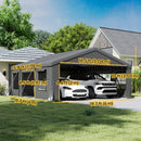 Heavy Duty Double Carport for 2 Cars 20' x 20' Portable Garage, Dark Grey