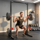 Heavy Duty Power Rack Home Gym, Squat Bench Rack with Adjustable J-Hooks, Holds1100LB