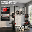 Heavy Duty Power Rack Home Gym, Squat Bench Rack with Adjustable J-Hooks, Holds1100LB