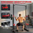 Heavy Duty Power Rack Home Gym, Squat Bench Rack with Adjustable J-Hooks, Holds1100LB