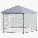 Hexagonal Small Animal Pen Chicken Coop with Cover - 13' x 11.4' - Seasonal Overstock